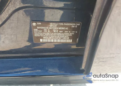 2015 BMW 328I xDrive from USA, damaged, VIN WBA3B3G50FNT18638